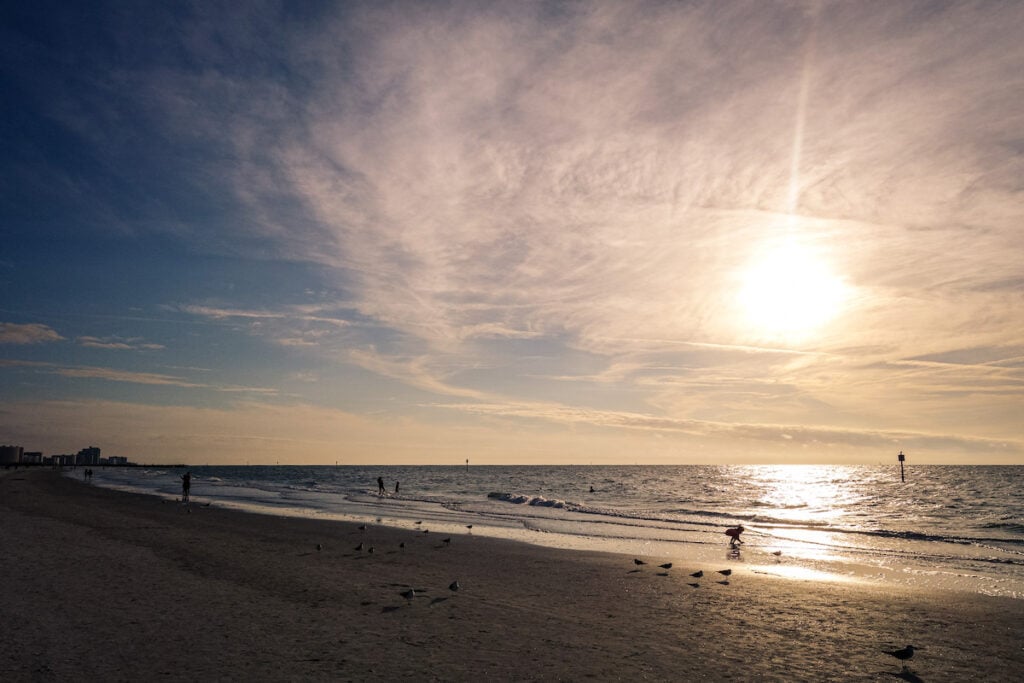 Sunset over the Pacific Ocean in San Diego.