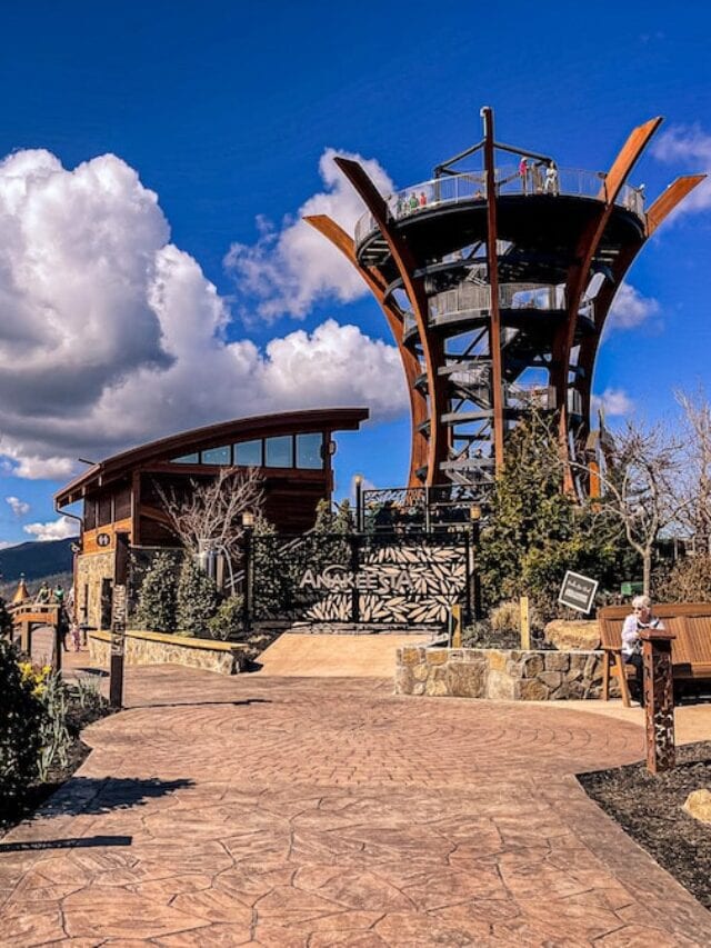 View of observation tower at Anakeesta in Gatlinburg, Tennessee.