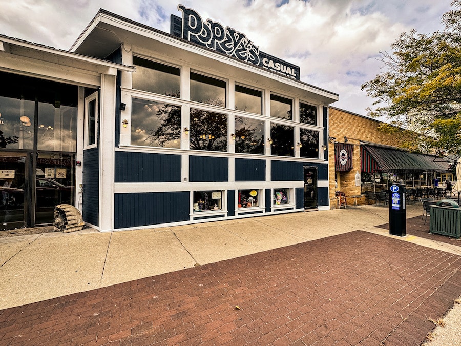 Front of Popeye's on Lake Geneva which is located in downtown Lake Geneva, Wisconsin.