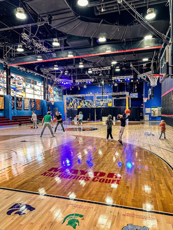 Center Court at the College Basketball Experience.