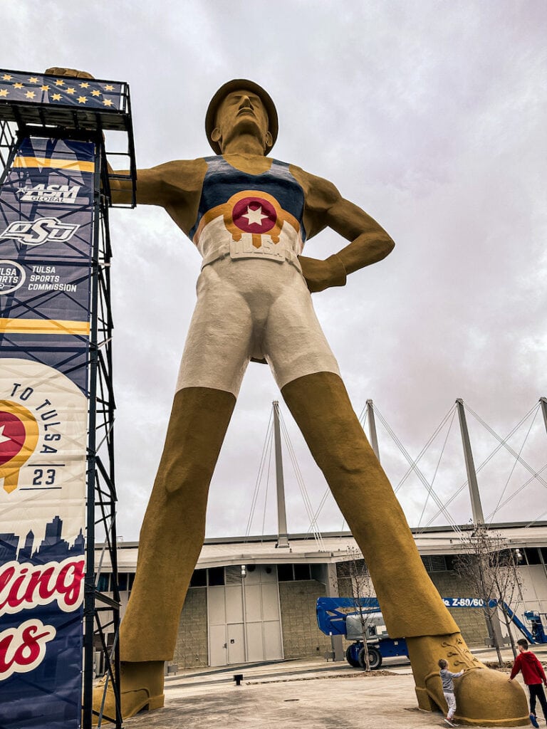 Golden Driller Statue at the Tulsa Expo Center in Tulsa, Oklahoma.