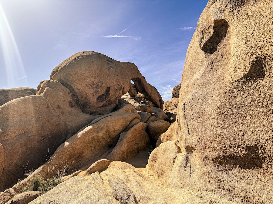Large boulders including a rock arch