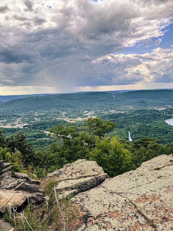 Views of the valley, trees, river, and sky at Point Park on Lookout Mountain