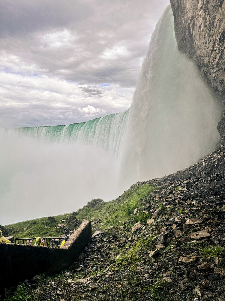 View of Horseshoe Falls from Journey Behind the Falls observation deck.