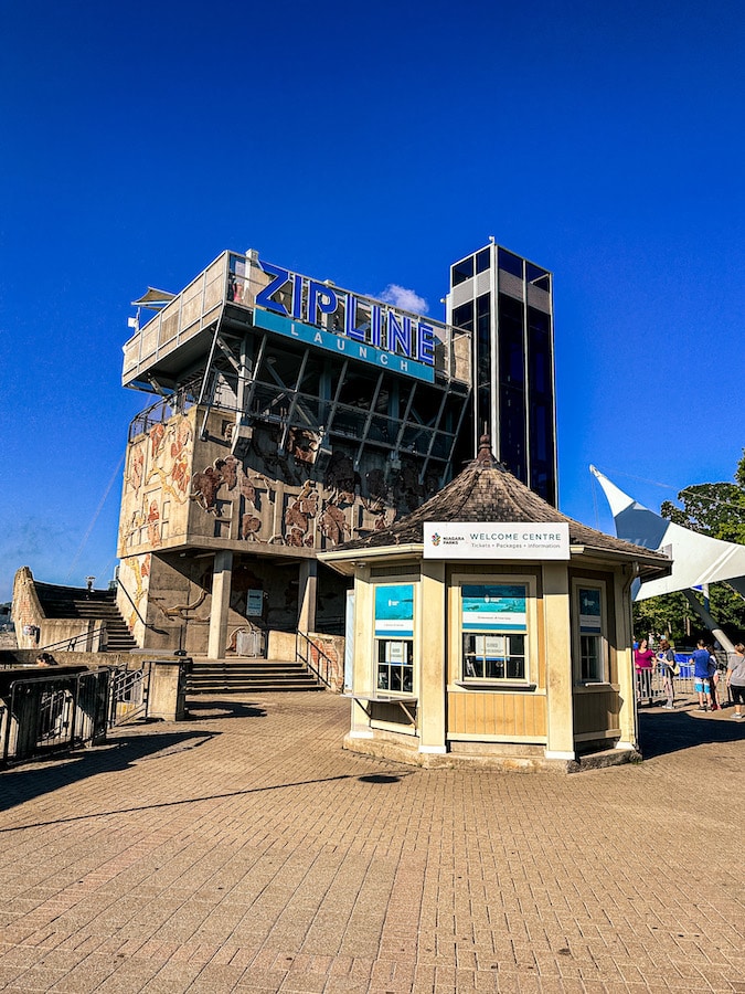 Wildplay's Zipline to the Falls launch building.