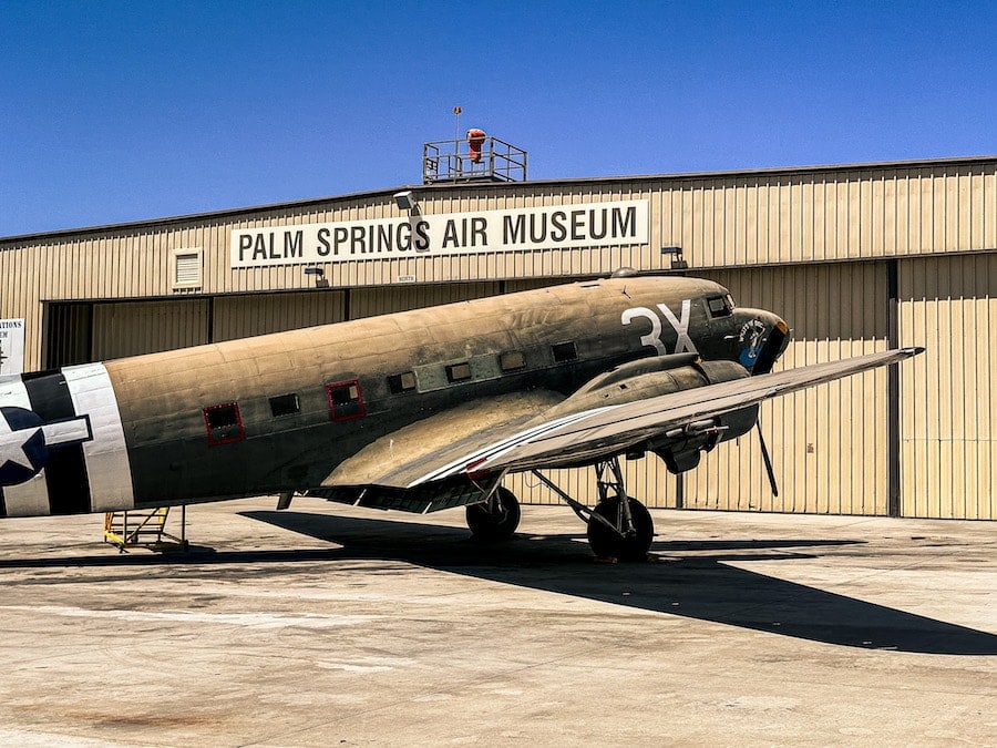 Aircraft outside of the Palm Springs Air Museum