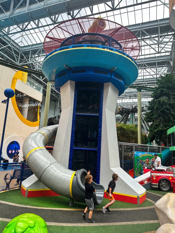 Kids playing at the Paw Patrol Adventure Bay play area inside Nickelodeon Universe at Mall of America in Minneapolis